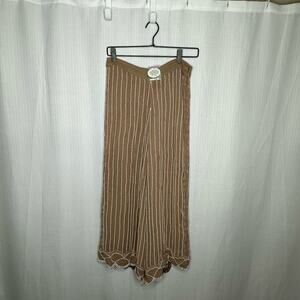 Retrofete Light Brown Beaded Wide Leg Dress‎ Pants